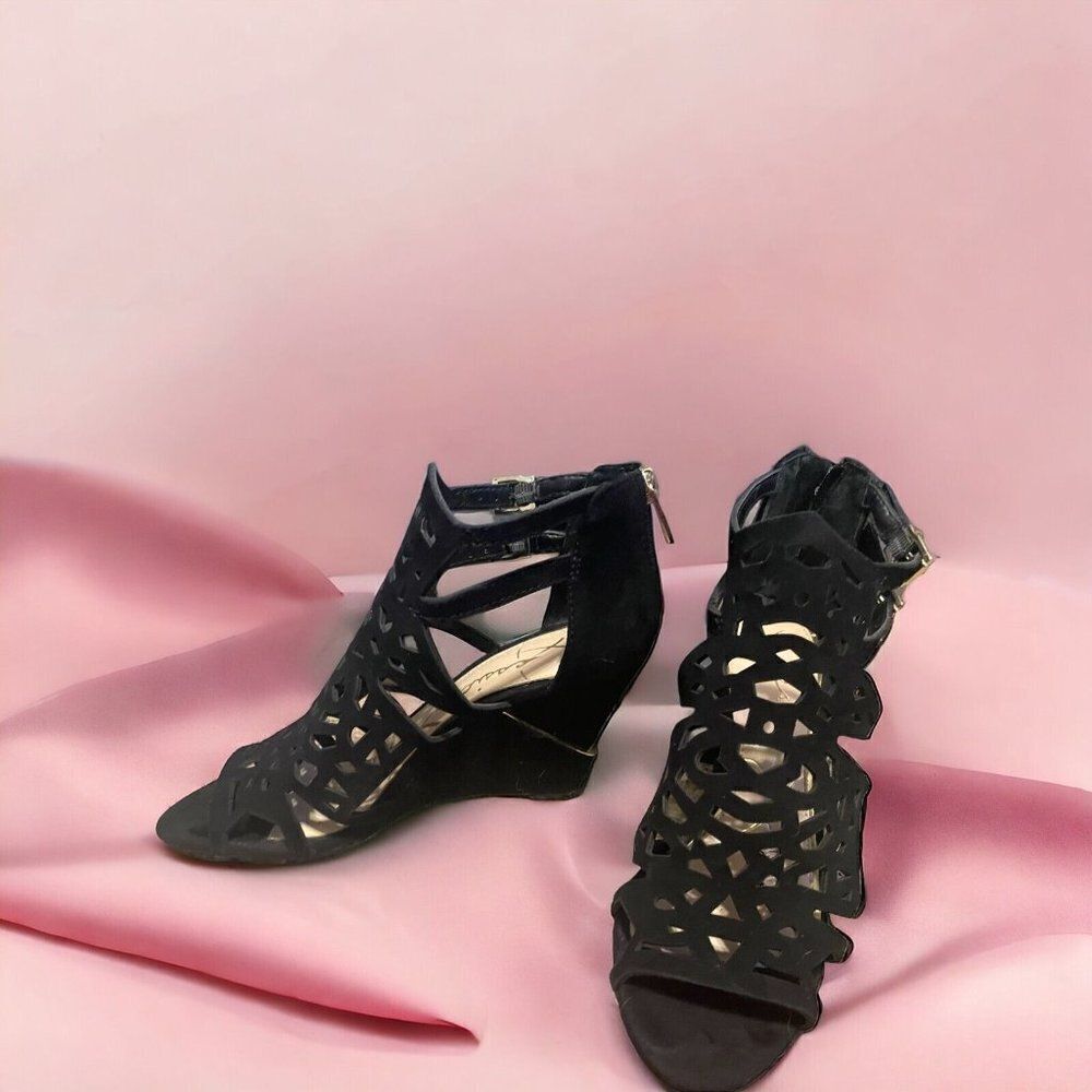 Jessica Simpson Rabah Black suede Wedge 7.5M - Picture 3 of 8